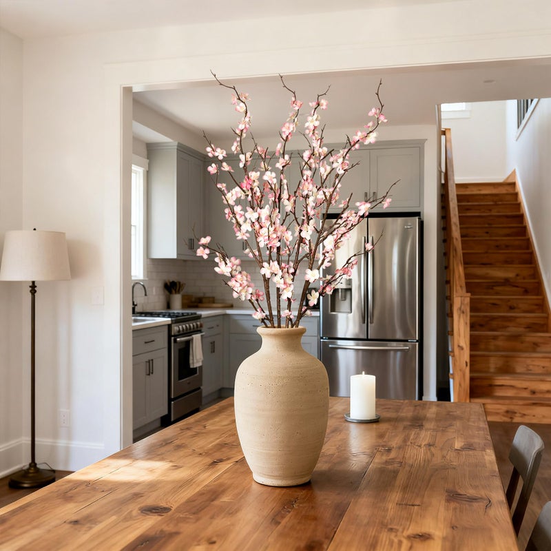 Ammyoo 4Pcs Cherry Blossom Branches Artificial Flowers for Spring Summer Indoor Decoration,Faux Long Stem Artificial Flowers for Wedding Home Office Bedroom Party Table Centerpieces Decor (Pink) - Image 5